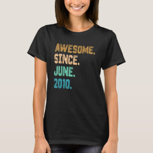 T-shirt 12 Ans Awesome depuis Juin 2010 12e Anniversaire