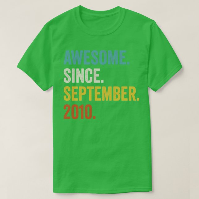 T-shirt 12 Ans Awesome Depuis Septembre 2010 12th Bir (Design devant)