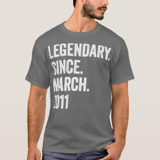 T-shirt 12 ans de légende depuis mars 2011 12e anniversair