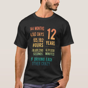 T-shirt 12 Ans de Mariage Drôle 12ème Anniversaire de Mari