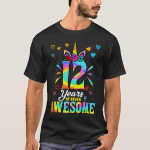 T-shirt 12 ans d'être génial 12ème anniversaire fille unic