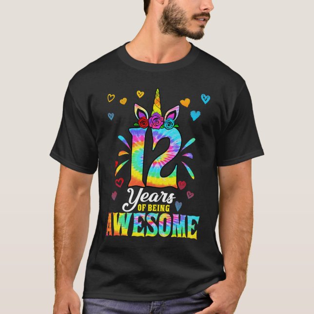 T-shirt 12 ans d'être génial 12ème anniversaire fille unic (Devant)