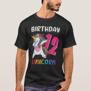 T-shirt 12 Ans Fille Dabbing Unicorn 12E Anniversaire Un