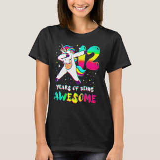 T-shirt 12 ans fille Unicorn Dabbing 12e anniversaire Cl