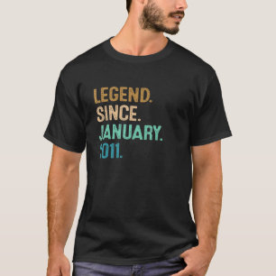 T-shirt 12 Ans Légende depuis Janvier 2011 12e Naissance