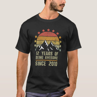T-shirt 12 Ans Retro 2010 Vintage 12E Anniversaire