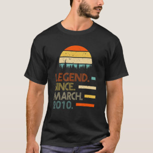 T-shirt 12 Ans Rétro Anniversaire Légende depuis le 20 mar