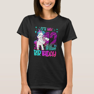 T-shirt 12 Ans Unicorne Flossing 12e Anniversaire Girl U