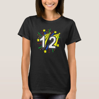 T-shirt 12 Ans Vintage Nombre Douze 12e Anniversaire P