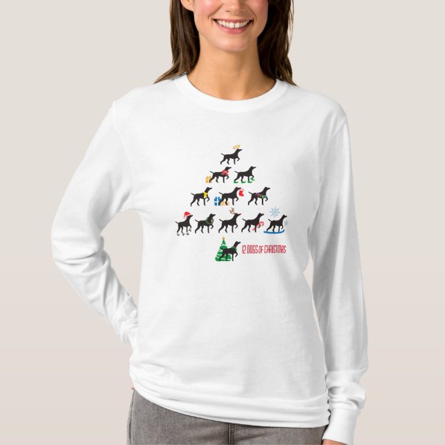 T-shirt 12 chiens de Noël (Devant)