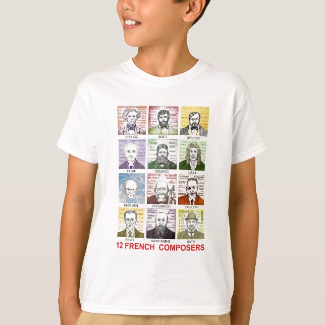 T-shirt 12 compositeurs français (Devant)