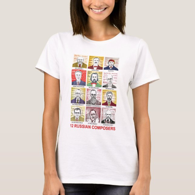 T-shirt 12 compositeurs russes (Devant)