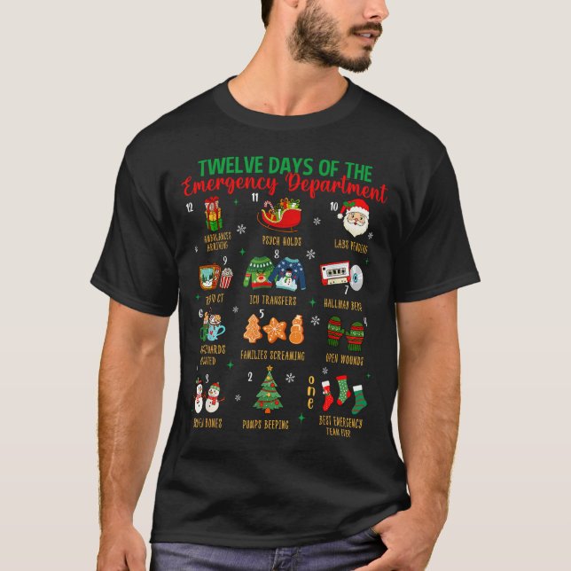 T-shirt 12 Days Of An Emergency Department Er Nurse Christ (Devant)