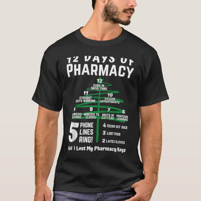 T-shirt 12 days of pharmacy christmas pharmacy pharmacy ch (Devant)