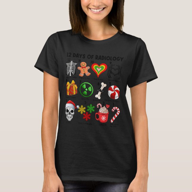 T-shirt 12 Days Of Radiology Xray Tech Ct Mri Merry Christ (Devant)