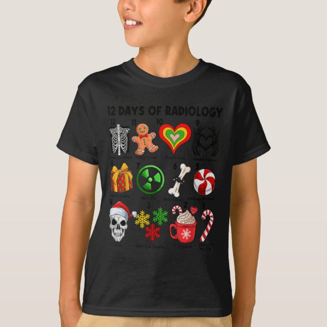T-shirt 12 Days Of Radiology Xray Tech Ct Mri Merry Christ (Devant)