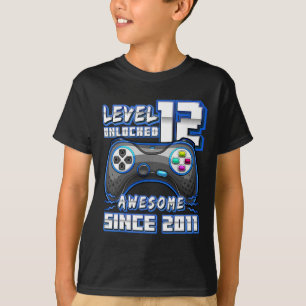 T-shirt 12 Déverrouillé Awesome 2011 jeu vidéo 12e anniver