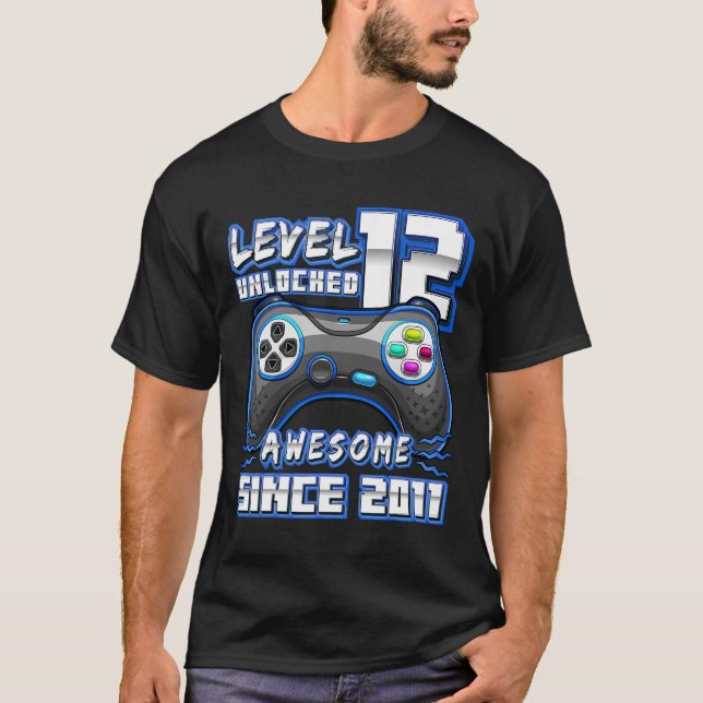 T-shirt 12 Déverrouillé Awesome 2011 jeu vidéo 12e anniver (Devant)