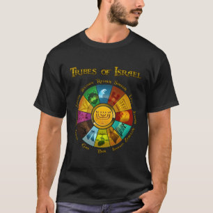 T-shirt 12 Douze Tribus D'Israël Hébreu Juif Israélite
