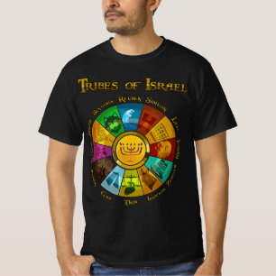 T-shirt 12 Douze Tribus D'Israël Hébreu Juif Israélite