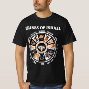 T-shirt 12 Douze tribus d'Israël Hébreux Israélite Juda