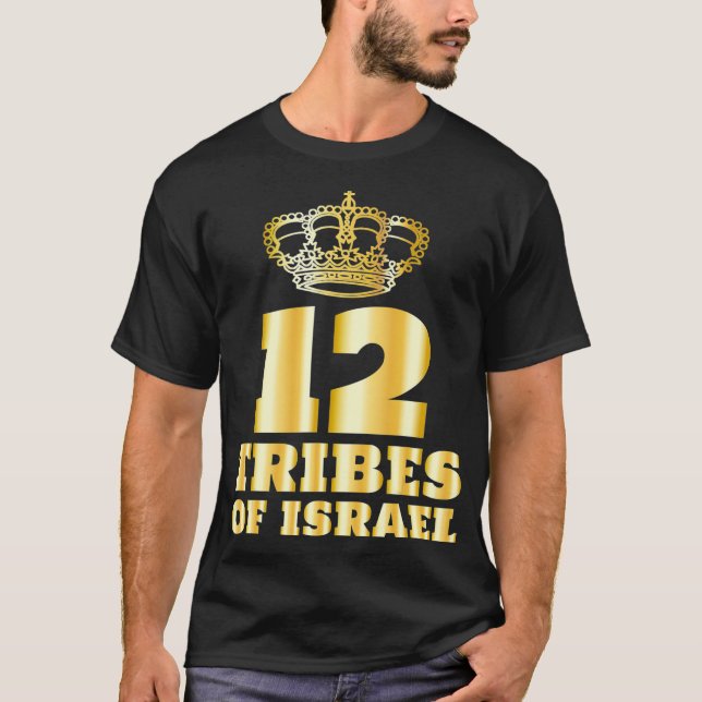 T-shirt 12 Douze tribus d'Israël Hébreux Israélite Yah (Devant)