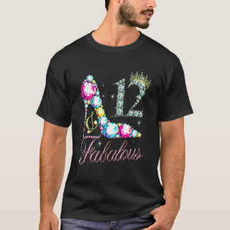 T-shirt 12 & Fabuleux 12 Ans 12e Anniversaire Diamond Crow