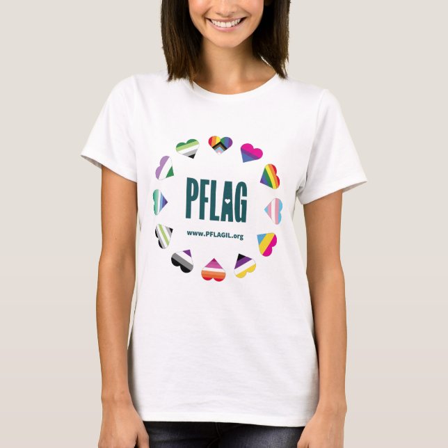 T-shirt 12 Hearts Circle PFLAG pour dossier blanc (Devant)