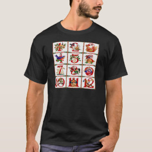 T-shirt 12 Jours De Caillot De Noël Imprimer Cadeaux