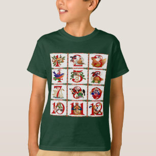 T-shirt 12 Jours De Décolletage De Noël Imprimer Cadeaux T