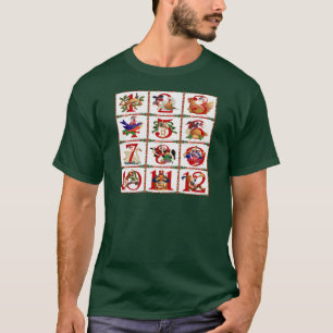 T-shirt 12 Jours De Décolletage De Noël Imprimer Cadeaux T