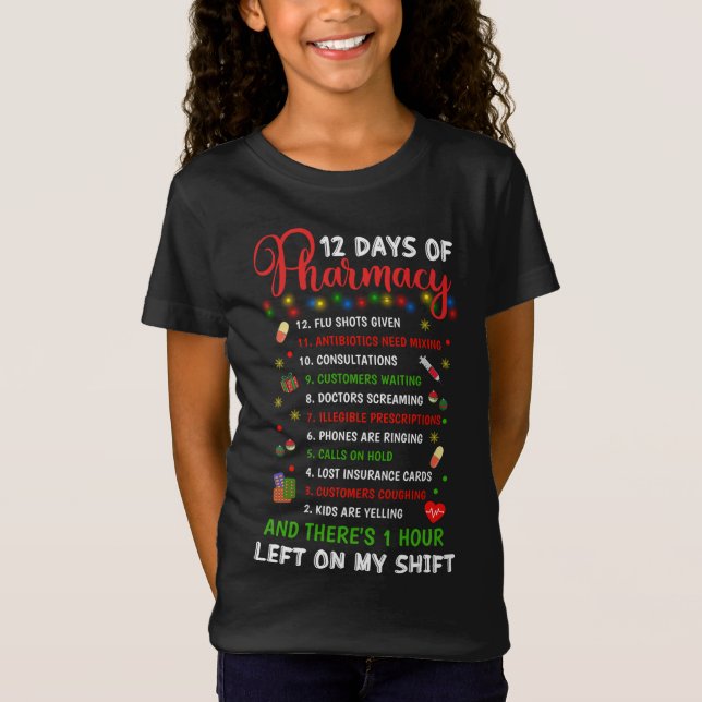 T-Shirt 12 Jours de Pharmacie Funny Christmas Pharmacist T (Devant)