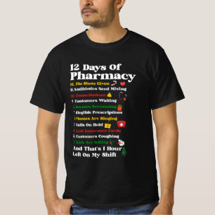 T-shirt 12 Jours de Pharmacie Funny Christmas Pharmacist T