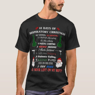 T-shirt 12 Jours de thérapeute respiratoire Noël Drôle D