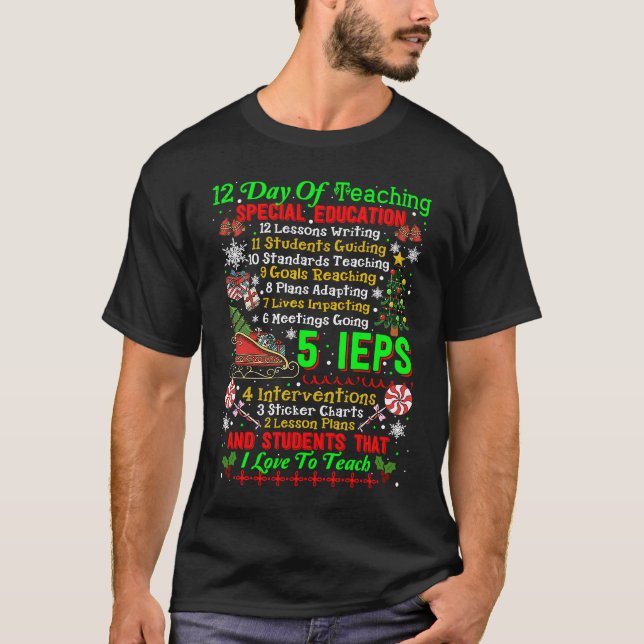 T-shirt 12 Jours D'Enseignement Spécial Enseignant IEPS (Devant)
