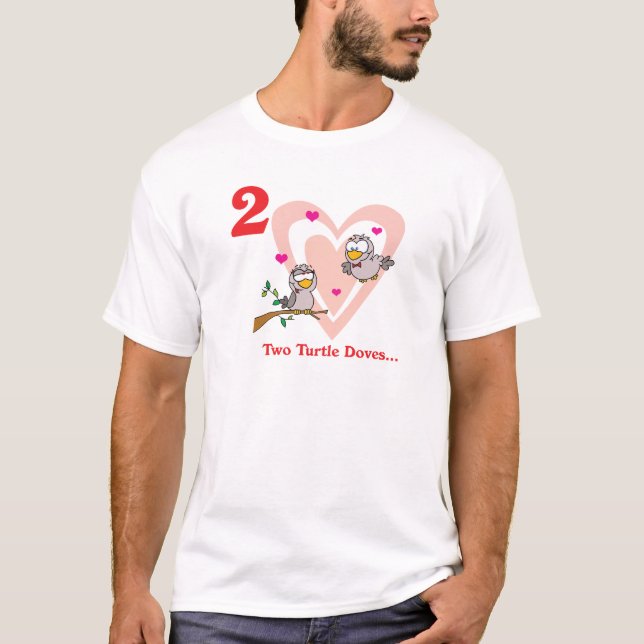 T-shirt 12 jours deux tourterelles d'amour (Devant)