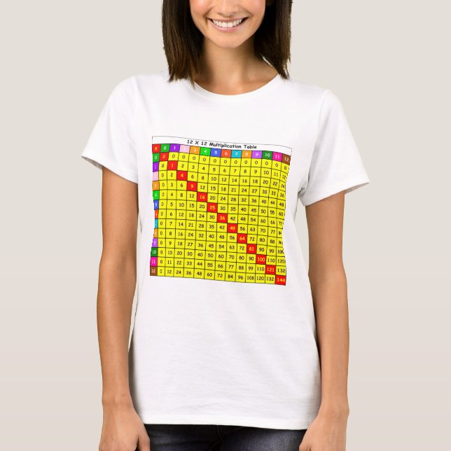 T-shirt 12 par 12 Tableau de multiplication (Devant)