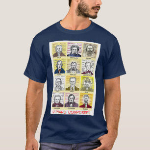 T-shirt 12 portraits de compositeurs de piano