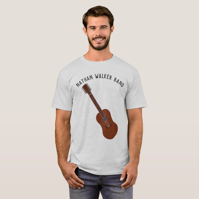 T-shirt 12-String guitare personnalisée Guitartists ou (Devant entier)