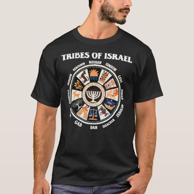 T-shirt 12 Twelve Tribes of Israel Hebrew Israelite Judah  (Devant)