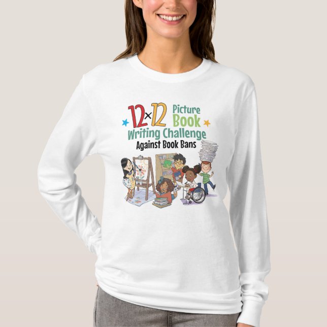 T-shirt 12 x 12 Contre les interdictions de livre long man (Devant)