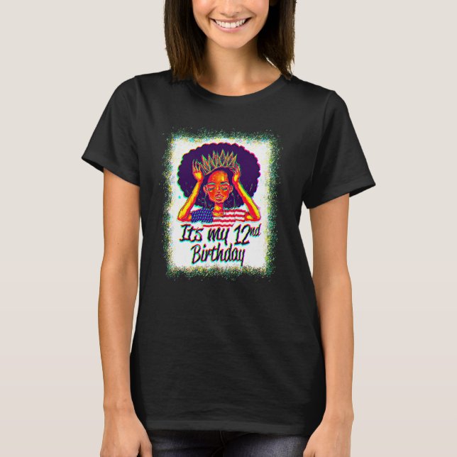 T-shirt 12 Years Old Black Melanin Women Girl (Devant)