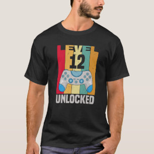 T-shirt 12 Yr Old Boy Gamer Birthday Boy Level 12 Unlocked