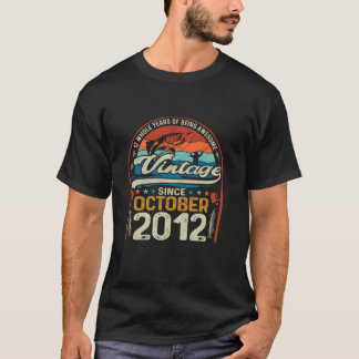 T-shirt 12e anniversaire 12 ans Amoureux de la pêche Né Oc