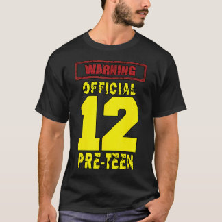 T-shirt 12E Anniversaire 12Ans Avertissement-Officiel Pré-