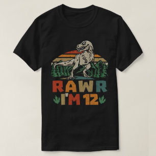 T-shirt 12e anniversaire Dinosaur T Rex Rawr J'ai 12 ans p