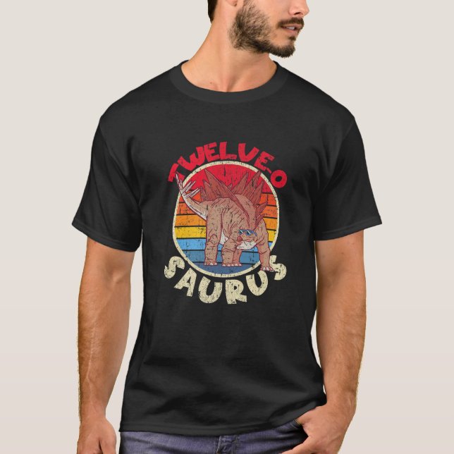 T-shirt 12E Anniversaire Douze O Saurus Stegosaurus I Fami (Devant)