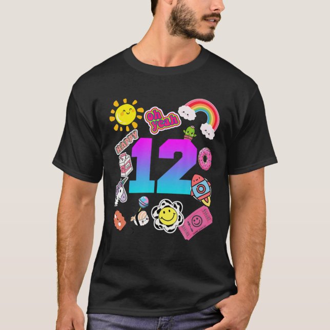 T-shirt 12E Anniversaire Drôle Mignonne 12 Ans Anniversair (Devant)