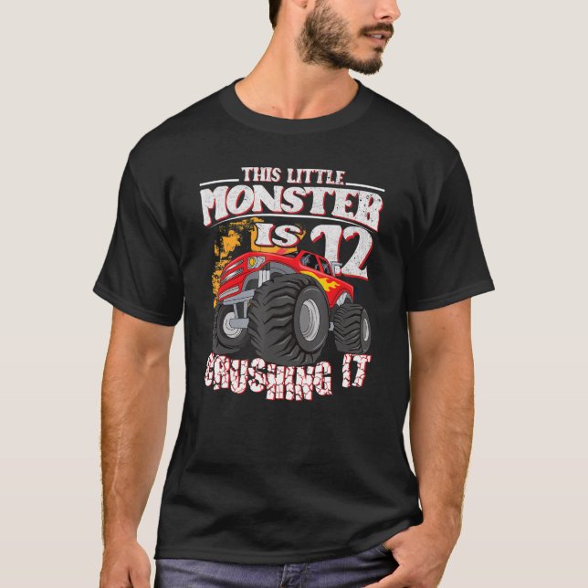 T-shirt 12e anniversaire Enfants Ce Petit Camion Monster (Devant)