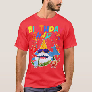 T-shirt 12e anniversaire Famille Requin Enfants Douze Douz